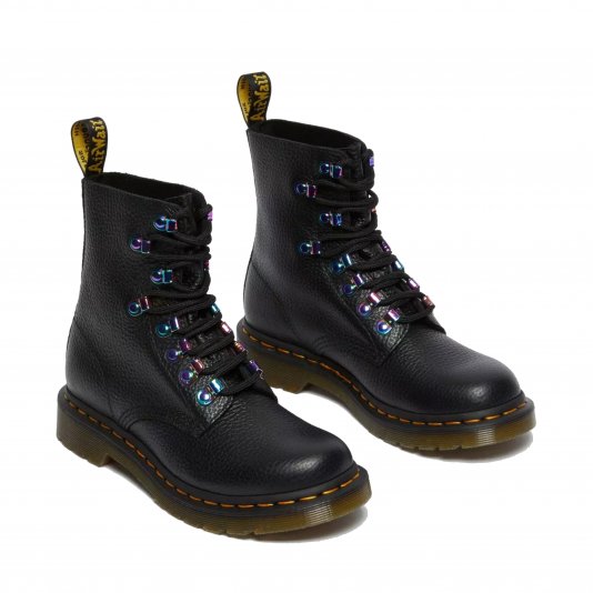 1460 Pascal Iridescent Hardware Black Milled Nappa