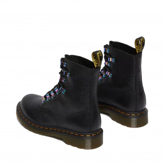 1460 Pascal Iridescent Hardware Black Milled Nappa