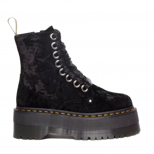 Jadon Vegan Max Black Crushed Velvet