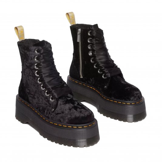 Jadon Vegan Max Black Crushed Velvet
