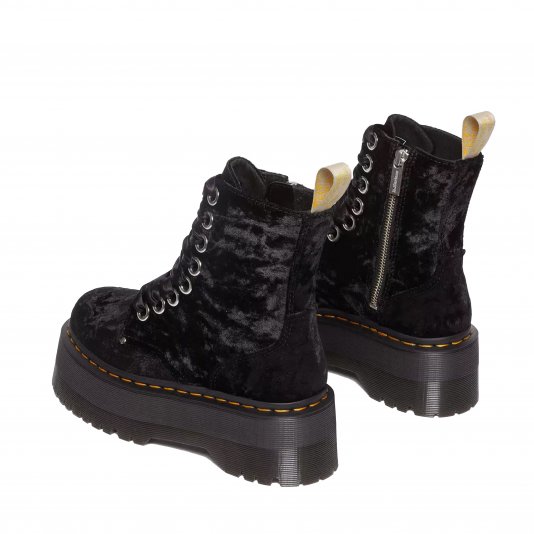 Jadon Vegan Max Black Crushed Velvet