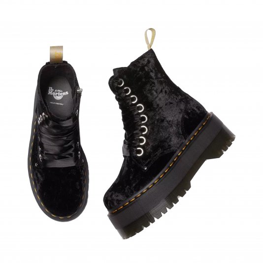 Jadon Vegan Max Black Crushed Velvet