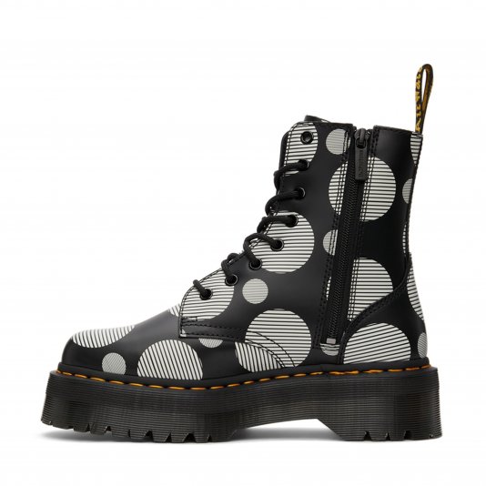 Jadon Zip Black Polka Dot Smooth