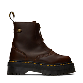 Jetta Platform Zipped Dark Brown Sendal