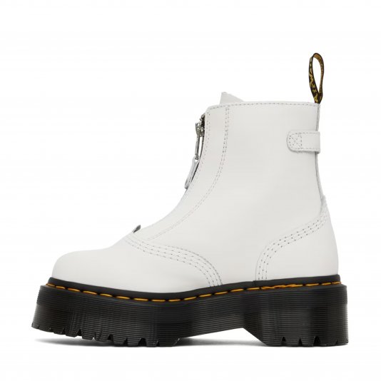 Jetta Platform Zipped White Sendal