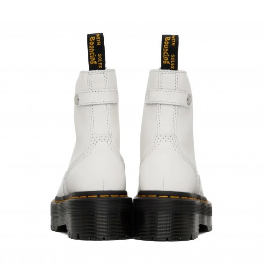 Jetta Platform Zipped White Sendal