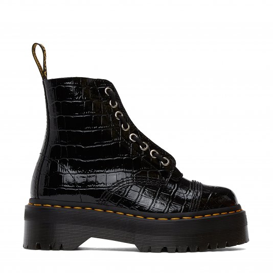 Sinclair Black Patent Croc Emboss