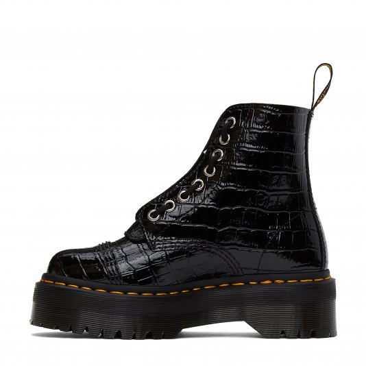 Sinclair Black Patent Croc Emboss