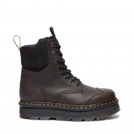Zebzag 8 Tie Black E.H. Suede / Charcoal Grey Burnished Waxy Pull Up