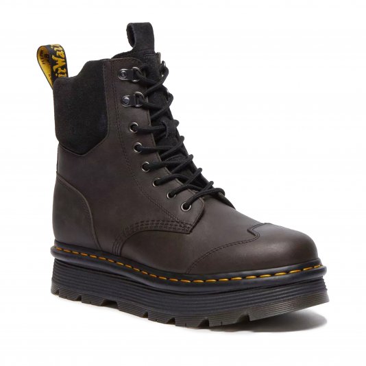 Zebzag 8 Tie Black E.H. Suede / Charcoal Grey Burnished Waxy Pull Up