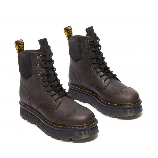 Zebzag 8 Tie Black E.H. Suede / Charcoal Grey Burnished Waxy Pull Up