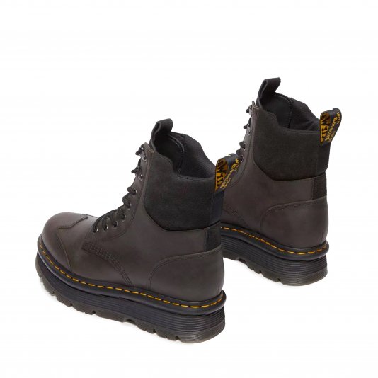 Zebzag 8 Tie Black E.H. Suede / Charcoal Grey Burnished Waxy Pull Up