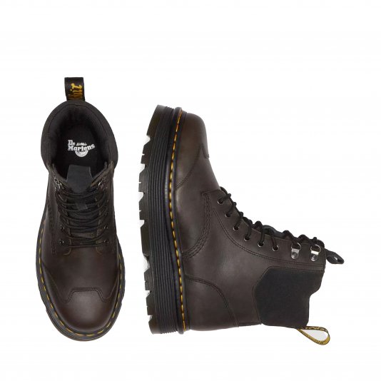 Zebzag 8 Tie Black E.H. Suede / Charcoal Grey Burnished Waxy Pull Up