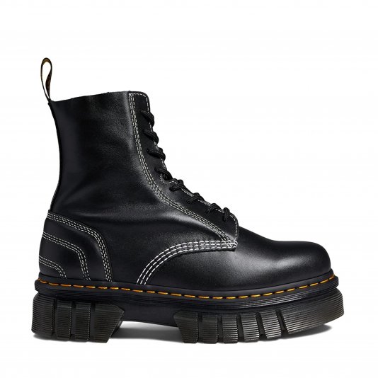 Boots Audrick Platform White Stitch Black Nappa Lux