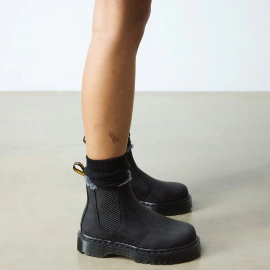 2976 Bex Fur Lined Warm Wair Black Milled Nubuck