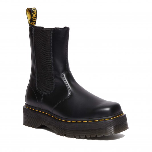 2976 HI Platform Squared Toe Black Polished Smooth