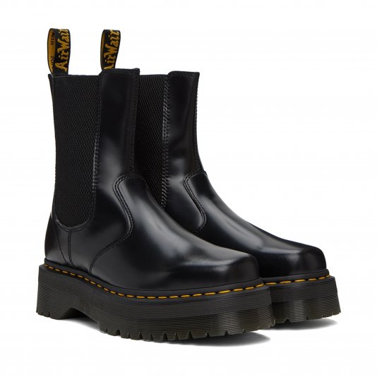 2976 HI Platform Squared Toe Black Polished Smooth