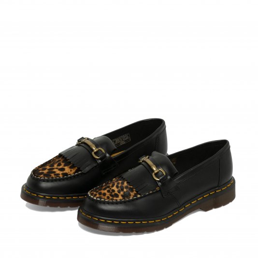 Adrian Snaffle Black Micro Leopard Hair On