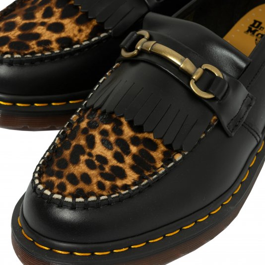 Adrian Snaffle Black Micro Leopard Hair On
