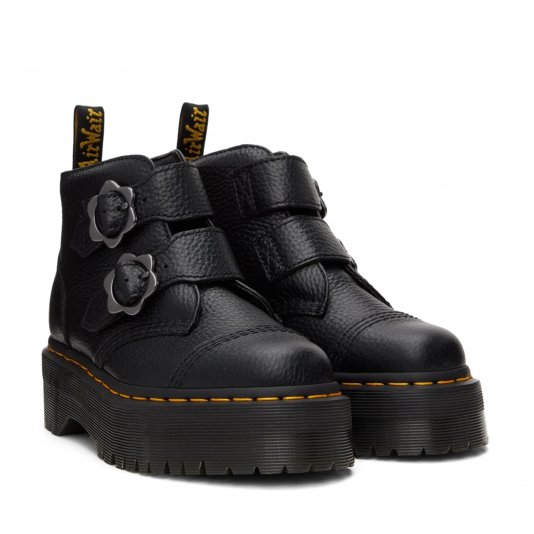 Devon Flower Black Milled Nappa