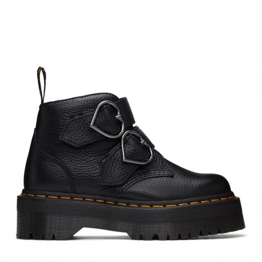 Devon Hearts Black Milled Nappa