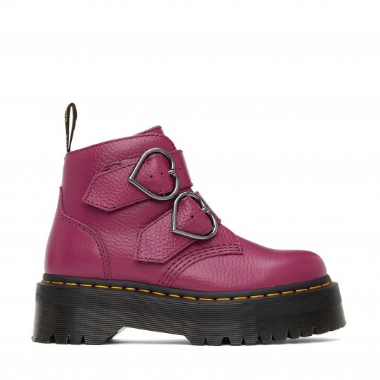 Devon Hearts Fuchsia Milled Nappa