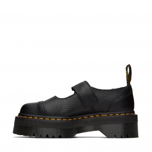 Addina Flower Platform Black Milled Nappa