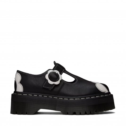 Bethan Platform Flower Black / Optical White Pisa