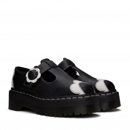 Bethan Platform Flower Black / Optical White Pisa