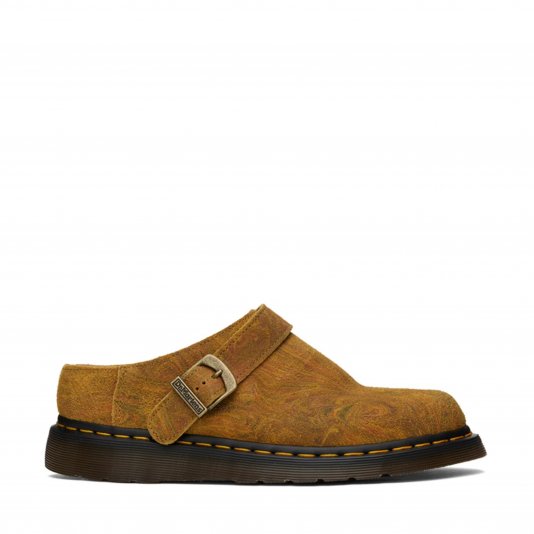 Isham Brown / Mustard Marbled Hairy Suede