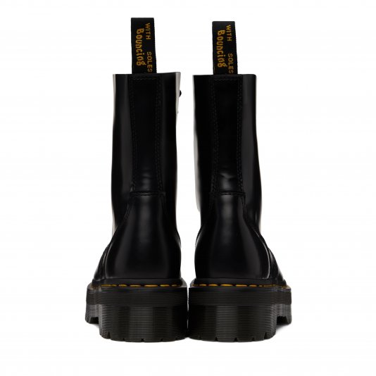 1490 Platform Squared Toe Black Polished Smooth