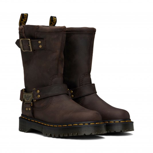 Anistone HI Bex Biker Dark Brown Burnished Waxy Pull Up WP