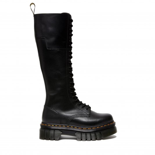 Boots Audrick Platform Knee High Black Nappa Lux