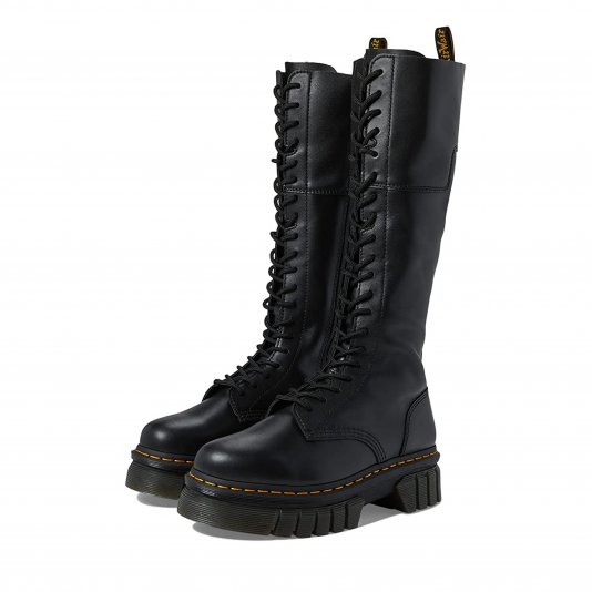 Boots Audrick Platform Knee High Black Nappa Lux