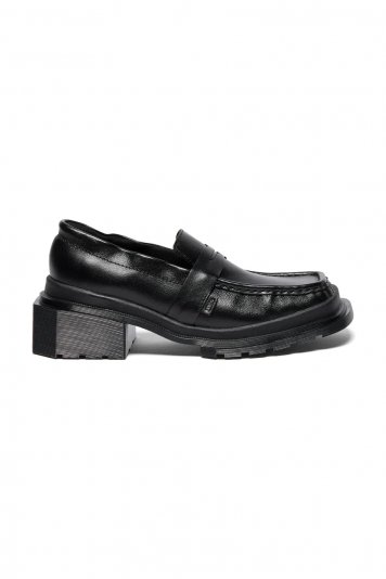 Loafers Maybole Square Toe Black Milled Gloss