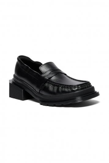 Loafers Maybole Square Toe Black Milled Gloss