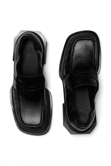 Loafers Maybole Square Toe Black Milled Gloss
