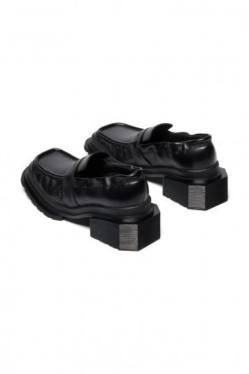 Loafers Maybole Square Toe Black Milled Gloss