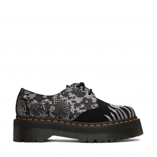 1461 Platform Animal Clash Black / Grey Backhand / Suede
