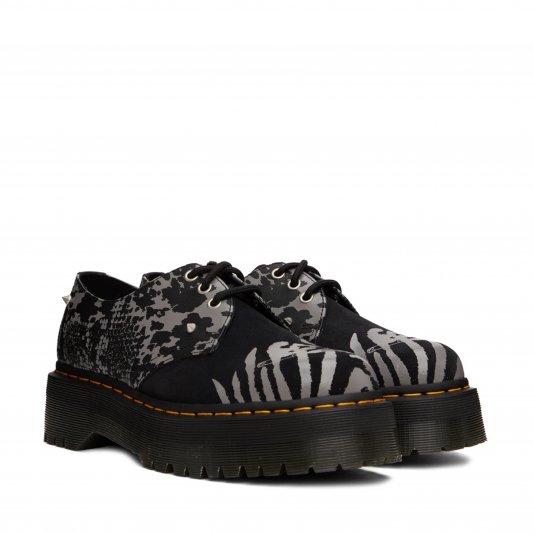 1461 Platform Animal Clash Black / Grey Backhand / Suede