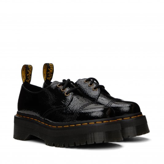 1461 Platform Black Distressed Patent