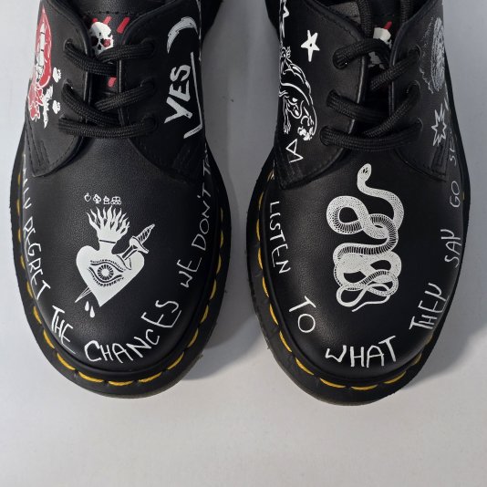 1461 Rebel Black / Multi CUSTOM Chaos Backhand