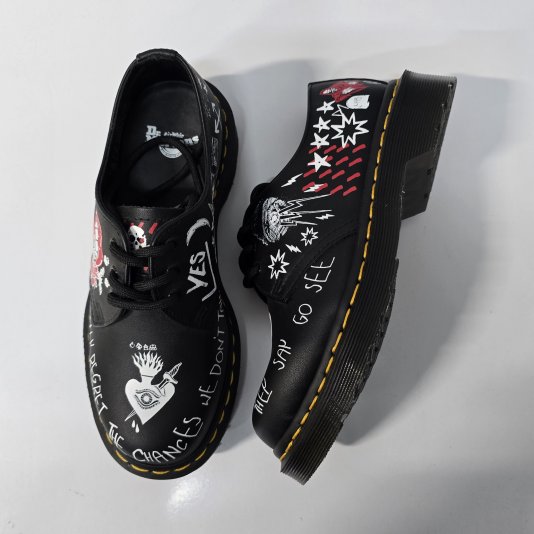 1461 Rebel Black / Multi CUSTOM Chaos Backhand