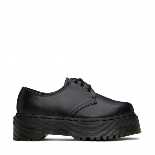 1461 Vegan Platform Mono Black Felix Rub Off