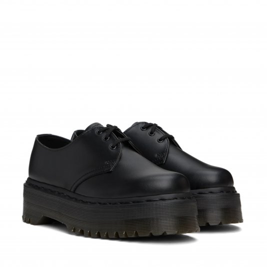 1461 Vegan Platform Mono Black Felix Rub Off