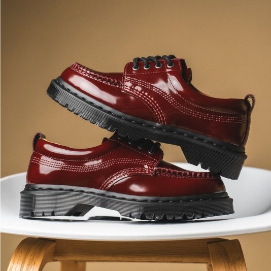 Lowell Moc Toe Cherry Red Laquered