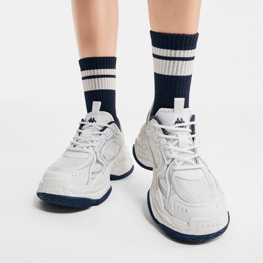 Wavy Surge White/Navy Blue/Silver