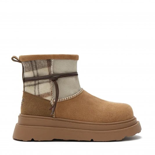 Plaid Wrap Platform Caramel