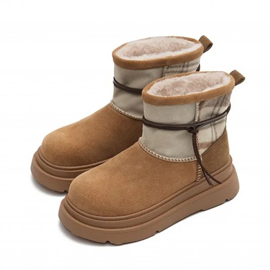 Plaid Wrap Platform Caramel