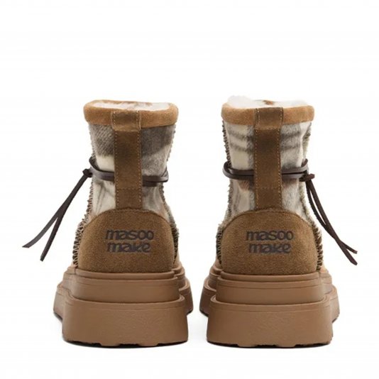 Plaid Wrap Platform Caramel